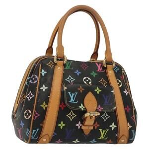 LOUIS VUITTON Monogram Multicolor Priscilla Hand Bag Black M40097